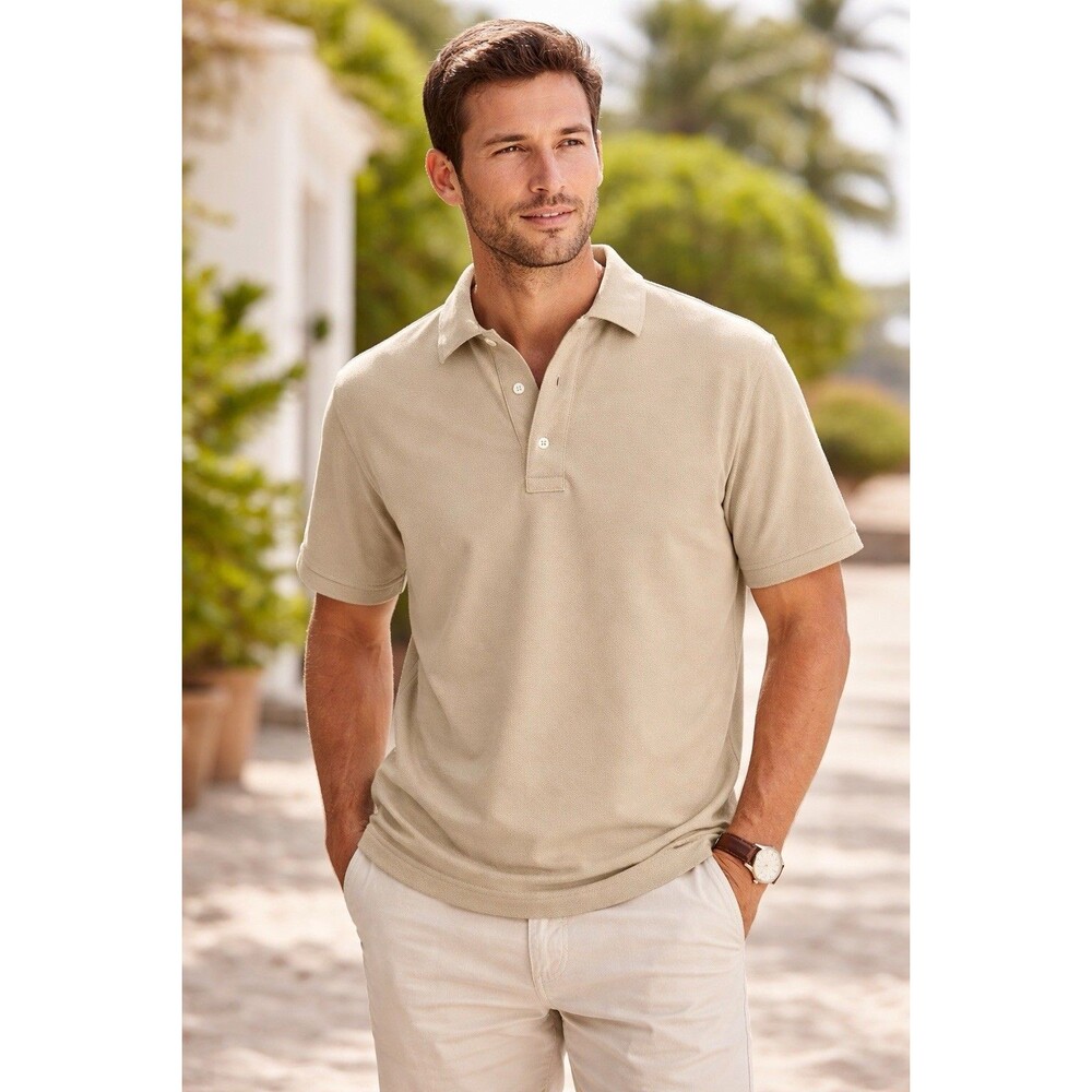 Alex Mill Standard Jersey Polo Shirt Garment Dyed Beige Men’s M